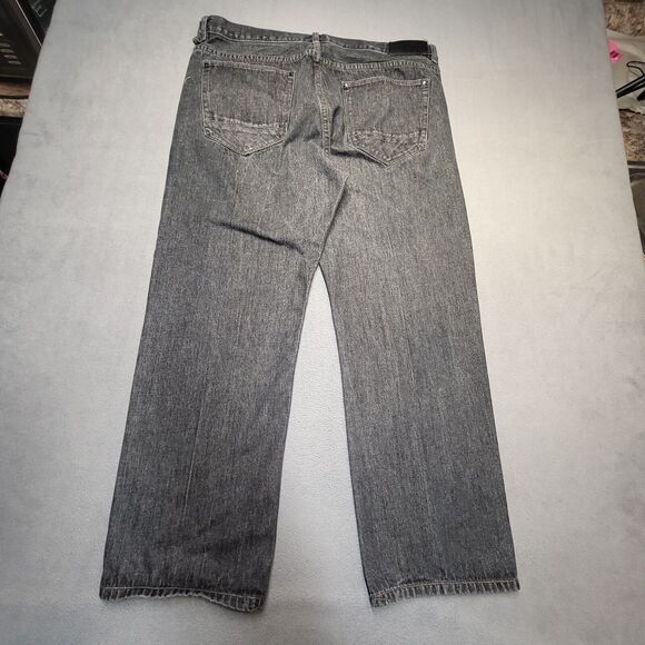 Sean John Jeans Mens 38x30 Black Hamilton Straight Leg Distressed Denim - Picture 9 of 10